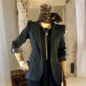 Charcoal Blazer with sleeve cap puckering